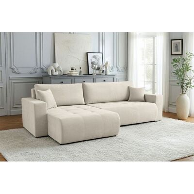 Fun Möbel Ecksofa Schlafsofa Sofa ARMARI in Stoff Wind Creme Ottomane Rechts Fun Möbel Ecksofa Schlafsofa Sofa ARMARI in Stoff Wind Creme Ottomane Rechts