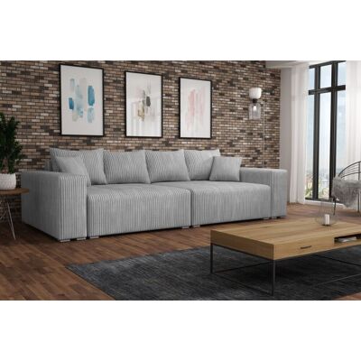 Fun Moebel Big Sofa Couchgarnitur REGGIO Megasofa mit Schlaffunktion Stoff Poso Hellgrau Fun Moebel Big Sofa Couchgarnitur REGGIO Megasofa mit Schlaffunktion Stoff Poso Hellgrau