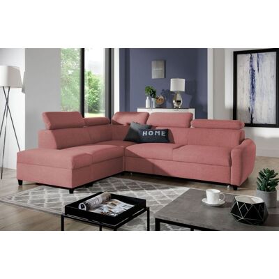 Fun Möbel Ecksofa Schlafsofa Sofa ANTON in Stoff Esito Rosa Ottomane Links Fun Möbel Ecksofa Schlafsofa Sofa ANTON in Stoff Esito Rosa Ottomane Links