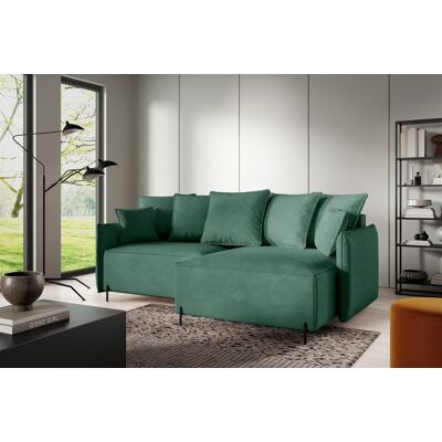 Fun Möbel Ecksofa Schlafsofa BETTO Stoff Now or Never Grün Ottomane Rechts Fun Möbel Ecksofa Schlafsofa BETTO Stoff Now or Never Grün Ottomane Rechts