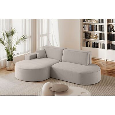 Fun Möbel Ecksofa Schlafsofa Sofa VENEDIG Stoff Salvador Hellgrau Ottomane Links Fun Möbel Ecksofa Schlafsofa Sofa VENEDIG Stoff Salvador Hellgrau Ottomane Links