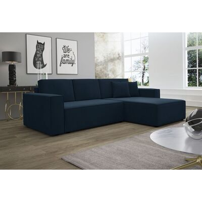 Fun Moebel Ecksofa Schlafsofa Sofa CONOR Stoff Kronos Dunkelblau Ottomane Rechts Fun Moebel Ecksofa Schlafsofa Sofa CONOR Stoff Kronos Dunkelblau Ottomane Rechts