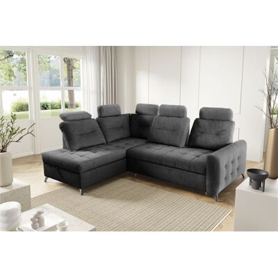 Fun Moebel Ecksofa Schlafsofa Sofa WENDIE Stoff Hold Me Dunkelgrau Ottomane Links Fun Moebel Ecksofa Schlafsofa Sofa WENDIE Stoff Hold Me Dunkelgrau Ottomane Links