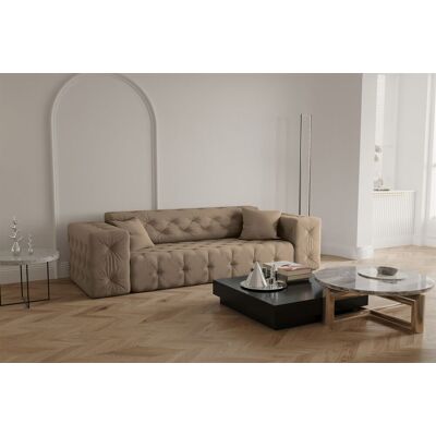 Fun Moebel Sofa Designersofa CHANTAL 3-Sitzer in Stoff Opera Velvet Taupe Fun Moebel Sofa Designersofa CHANTAL 3-Sitzer in Stoff Opera Velvet Taupe
