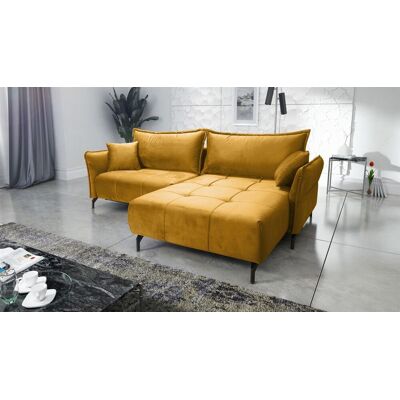 Fun Möbel Ecksofa Schlafsofa Sofa VICTORIA Stoff Element Honiggelb Ottomane Rechts Fun Möbel Ecksofa Schlafsofa Sofa VICTORIA Stoff Element Honiggelb Ottomane Rechts