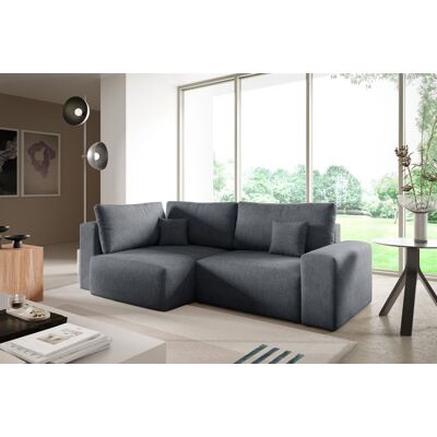 Fun Möbel Ecksofa Schlafsofa Sofa ARONA in Stoff Centaur Dunkelgrau Ottomane Links Fun Möbel Ecksofa Schlafsofa Sofa ARONA in Stoff Centaur Dunkelgrau Ottomane Links