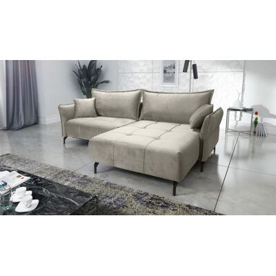 Fun Möbel Ecksofa Schlafsofa Sofa VICTORIA Stoff Element Hellbeige Ottomane Rechts Fun Möbel Ecksofa Schlafsofa Sofa VICTORIA Stoff Element Hellbeige Ottomane Rechts