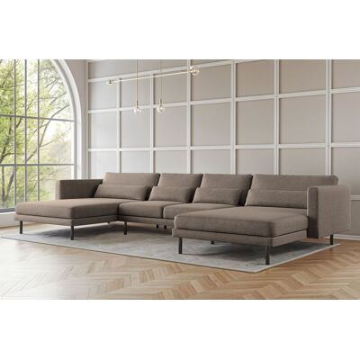 Fun Moebel Wohnlandschaft U-Form Sofa AGADA in Stoff Verita Braun Fun Moebel Wohnlandschaft U-Form Sofa AGADA in Stoff Verita Braun