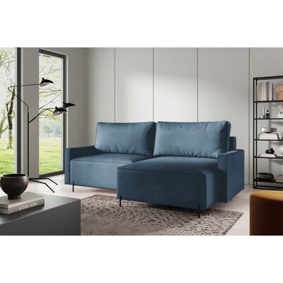 Fun Möbel Ecksofa Schlafsofa Sofa BRAGA in Stoff Now or Never Meeresblau Ottomane Rechts Fun Möbel Ecksofa Schlafsofa Sofa BRAGA in Stoff Now or Never Meeresblau Ottomane Rechts