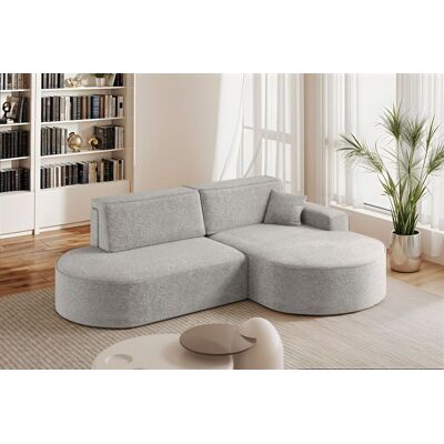Fun Möbel Ecksofa Schlafsofa Sofa VENEDIG Stoff Arena Hellgrau Ottomane Rechts Fun Möbel Ecksofa Schlafsofa Sofa VENEDIG Stoff Arena Hellgrau Ottomane Rechts