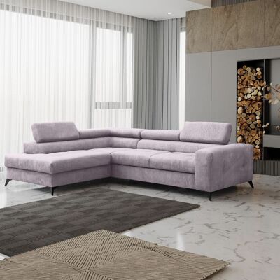 Fun Möbel Ecksofa Schlafsofa AMADEO Stoff Anafi Lavendel Ottomane Links Fun Möbel Ecksofa Schlafsofa AMADEO Stoff Anafi Lavendel Ottomane Links