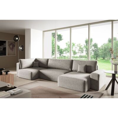 Fun Möbel Wohnlandschaft mit Schlaffunktion ARONA XL Stoff Centaur Graubeige Ottomane R... Fun Möbel Wohnlandschaft mit Schlaffunktion ARONA XL Stoff Centaur Graubeige Ottomane R...