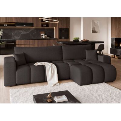 Fun Möbel Ecksofa Schlafsofa Sofa ANABEL MAX in Stoff Quelle Schwarz Ottomane Rechts Fun Möbel Ecksofa Schlafsofa Sofa ANABEL MAX in Stoff Quelle Schwarz Ottomane Rechts