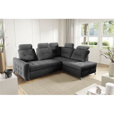 Fun Moebel Ecksofa Schlafsofa Sofa WENDIE Stoff Hold Me Dunkelgrau Ottomane Rechts Fun Moebel Ecksofa Schlafsofa Sofa WENDIE Stoff Hold Me Dunkelgrau Ottomane Rechts
