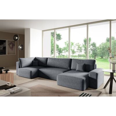 Fun Möbel Wohnlandschaft mit Schlaffunktion ARONA XL Stoff Centaur Dunkelgrau Ottomane ... Fun Möbel Wohnlandschaft mit Schlaffunktion ARONA XL Stoff Centaur Dunkelgrau Ottomane ...