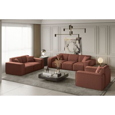 Fun Moebel Sofaset Designersofa CELES 3-2-1 in Stoff Opera Velvet Kupferbraun Fun Moebel Sofaset Designersofa CELES 3-2-1 in Stoff Opera Velvet Kupferbraun