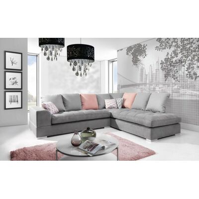 Fun Moebel - Ecksofa SANI - Hellgrau - Sofa Fun Moebel - Ecksofa SANI - Hellgrau - Sofa