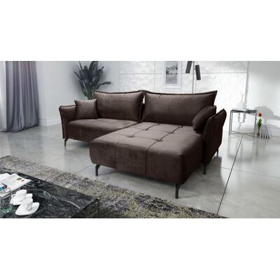 Fun Möbel Ecksofa Schlafsofa Sofa VICTORIA Stoff Element Braun Ottomane Rechts Fun Möbel Ecksofa Schlafsofa Sofa VICTORIA Stoff Element Braun Ottomane Rechts