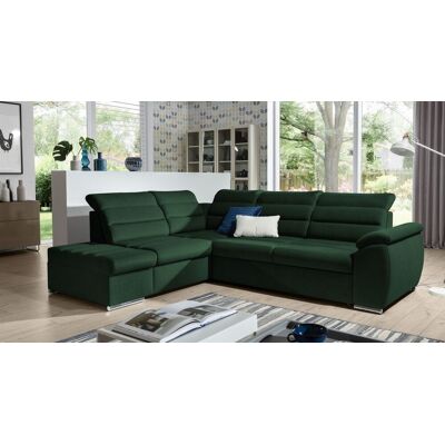 Fun Möbel Ecksofa Schlafsofa Sofa PASCARA in Stoff Esito Dunkelgrün Ottomane Links Fun Möbel Ecksofa Schlafsofa Sofa PASCARA in Stoff Esito Dunkelgrün Ottomane Links