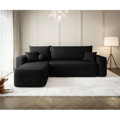 Fun Möbel Ecksofa Schlafsofa Sofa AGEPO Stoff Curio Schwarz Ottomane Links Fun Möbel Ecksofa Schlafsofa Sofa AGEPO Stoff Curio Schwarz Ottomane Links