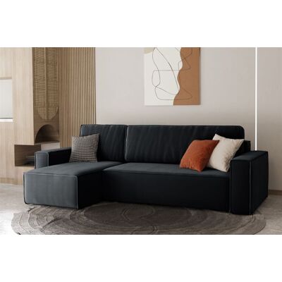 Fun Moebel Ecksofa Schlafsofa Sofa MARIS Stoff Schwarz Ottomane Links Fun Moebel Ecksofa Schlafsofa Sofa MARIS Stoff Schwarz Ottomane Links