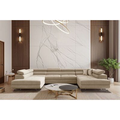 Fun Möbel Wohnlandschaft Schlafsofa Sofa CARMELO in Stoff Nova Beige Fun Möbel Wohnlandschaft Schlafsofa Sofa CARMELO in Stoff Nova Beige