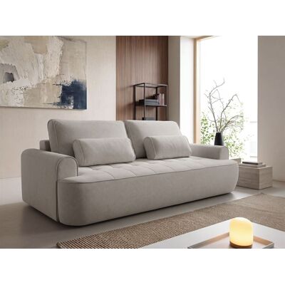Fun Möbel Sofa 3-Sitzer mit Schlaffunktion HUNTER in Stoff Soft Graubraun Fun Möbel Sofa 3-Sitzer mit Schlaffunktion HUNTER in Stoff Soft Graubraun