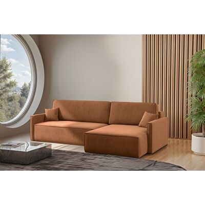 Fun Moebel Ecksofa Schlafsofa Sofa LOUIS Stoff Salvador Rostbraun Ottomane Rechts Fun Moebel Ecksofa Schlafsofa Sofa LOUIS Stoff Salvador Rostbraun Ottomane Rechts