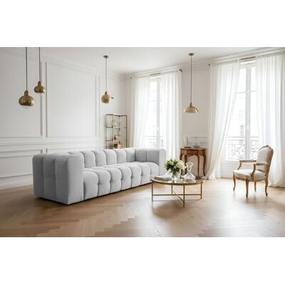 Fun Möbel Sofa Designersofa SOLVIE 4-Sitzer in Stoff Moly Hellgrau Fun Möbel Sofa Designersofa SOLVIE 4-Sitzer in Stoff Moly Hellgrau