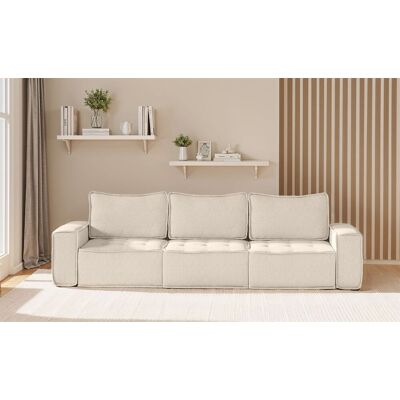 Fun Möbel Sofa Modulsofa 3-teilig SANDE 3-Sitzer Stoff Alpine Beige Fun Möbel Sofa Modulsofa 3-teilig SANDE 3-Sitzer Stoff Alpine Beige