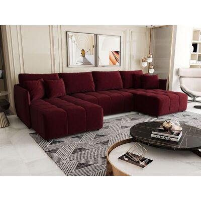 Fun Möbel Wohnlandschaft Schlafsofa Sofa TREVISO Stoff Monolith Bordeauxrot Fun Möbel Wohnlandschaft Schlafsofa Sofa TREVISO Stoff Monolith Bordeauxrot