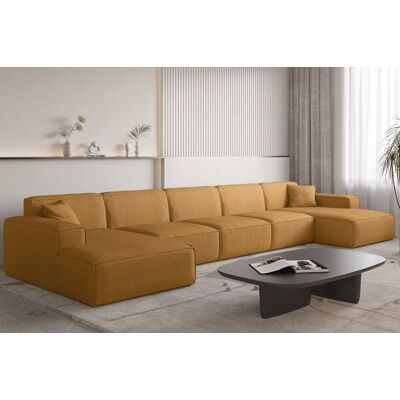 Fun Möbel Wohnlandschaft Sofa U-Form CELES PREMIUM XL in Stoff Scala Senfgelb Fun Möbel Wohnlandschaft Sofa U-Form CELES PREMIUM XL in Stoff Scala Senfgelb
