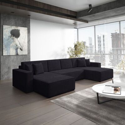 Fun Moebel Wohnlandschaft Schlafsofa Sofa CONOR Stoff Kronos Schwarz Fun Moebel Wohnlandschaft Schlafsofa Sofa CONOR Stoff Kronos Schwarz