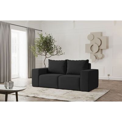 Fun Möbel Sofa Designersofa ESTELLE 2-Sitzer in Stoff Opera Velvet Schwarz Fun Möbel Sofa Designersofa ESTELLE 2-Sitzer in Stoff Opera Velvet Schwarz