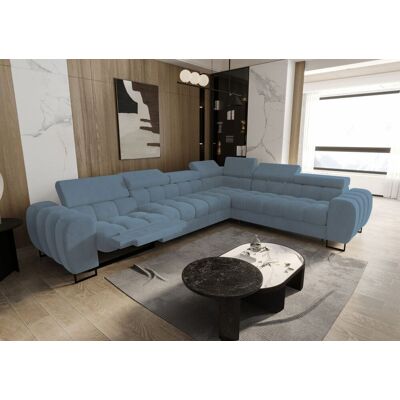 Fun Moebel Ecksofa Schlafsofa BASTIEN RELAX in Stoff Terra Türkis Ottomane Rechts Fun Moebel Ecksofa Schlafsofa BASTIEN RELAX in Stoff Terra Türkis Ottomane Rechts