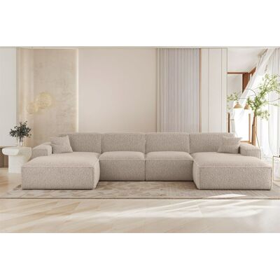 Fun Möbel Wohnlandschaft Sofa U-Form CELES PREMIUM in Stoff Sven Cappuccino Fun Möbel Wohnlandschaft Sofa U-Form CELES PREMIUM in Stoff Sven Cappuccino