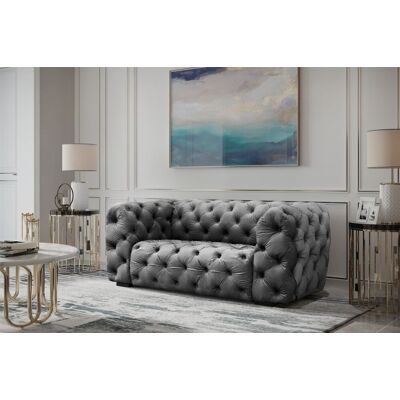 Fun Moebel Sofa Designersofa NATALIE 2-Sitzer in Stoff Riviera Steel Fun Moebel Sofa Designersofa NATALIE 2-Sitzer in Stoff Riviera Steel