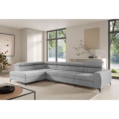 Fun Moebel Ecksofa Schlafsofa Sofa TORONTO XL Stoff Element Hellgrau Ottomane Links Fun Moebel Ecksofa Schlafsofa Sofa TORONTO XL Stoff Element Hellgrau Ottomane Links