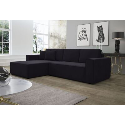 Fun Moebel Ecksofa Schlafsofa Sofa CONOR Stoff Kronos Schwarz Ottomane Links Fun Moebel Ecksofa Schlafsofa Sofa CONOR Stoff Kronos Schwarz Ottomane Links
