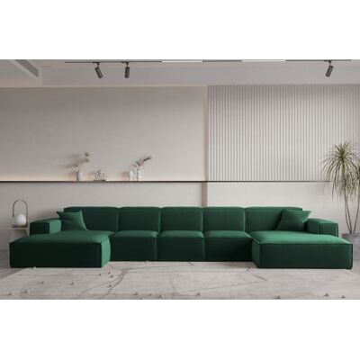 Fun Moebel Wohnlandschaft U-Form CELES PREMIUM XL in Stoff Opera Velvet Grün Fun Moebel Wohnlandschaft U-Form CELES PREMIUM XL in Stoff Opera Velvet Grün