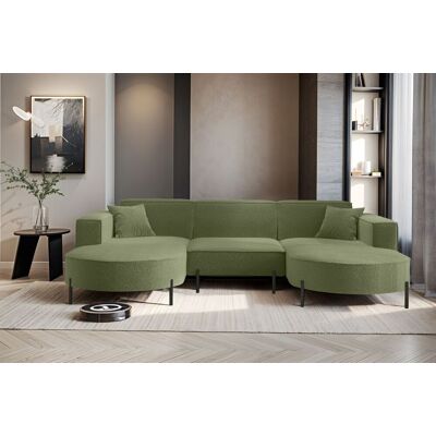 Fun Möbel Wohnlandschaft U-Form Sofa VALENCIA in Stoff Quelle Hellgrün Fun Möbel Wohnlandschaft U-Form Sofa VALENCIA in Stoff Quelle Hellgrün