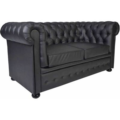 Fun Moebel Polstersofa Sofa 2-Sitzer YELM CHESTERFIELD Massivholz Buche Fun Moebel Polstersofa Sofa 2-Sitzer YELM CHESTERFIELD Massivholz Buche