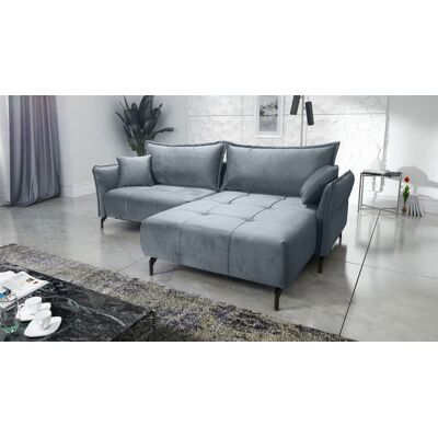 Fun Möbel Ecksofa Schlafsofa Sofa VICTORIA Stoff Element Grau Ottomane Rechts Fun Möbel Ecksofa Schlafsofa Sofa VICTORIA Stoff Element Grau Ottomane Rechts