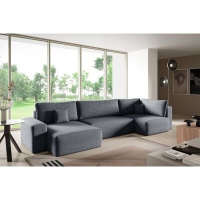 Fun Möbel Wohnlandschaft mit Schlaffunktion ARONA XL Stoff Centaur Dunkelgrau Ottomane ... Fun Möbel Wohnlandschaft mit Schlaffunktion ARONA XL Stoff Centaur Dunkelgrau Ottomane ...