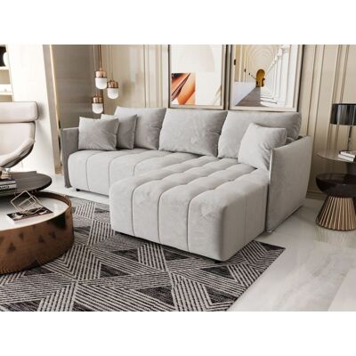 Fun Möbel Ecksofa Schlafsofa TREVISO Stoff Monolith Hellgrau Ottomane Rechts Fun Möbel Ecksofa Schlafsofa TREVISO Stoff Monolith Hellgrau Ottomane Rechts
