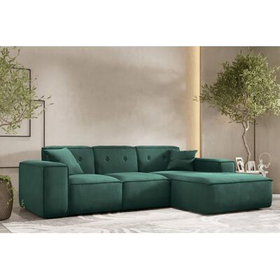 Fun Möbel Ecksofa Designersofa CESINA Stoff Opera Velvet Grün Ottomane Rechts Fun Möbel Ecksofa Designersofa CESINA Stoff Opera Velvet Grün Ottomane Rechts
