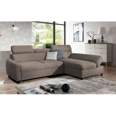 Fun Möbel Ecksofa Schlafsofa Sofa ANTON XS in Stoff Esito Sand Ottomane Rechts Fun Möbel Ecksofa Schlafsofa Sofa ANTON XS in Stoff Esito Sand Ottomane Rechts