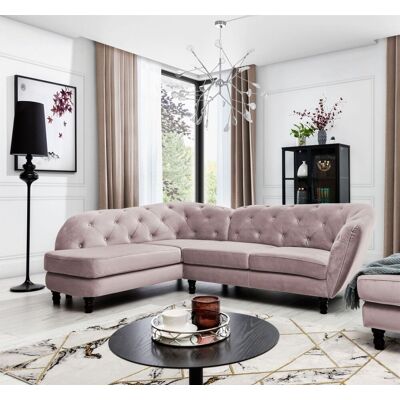 Fun Moebel CHARLOTTE - Altrosa - Ottomane links - Velvet - Sofa Fun Moebel CHARLOTTE - Altrosa - Ottomane links - Velvet - Sofa