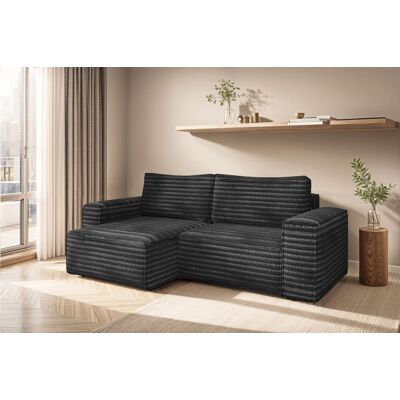 Fun Möbel Ecksofa Schlafsofa MADLEN Stoff Velo Anthrazit Ottomane Links Fun Möbel Ecksofa Schlafsofa MADLEN Stoff Velo Anthrazit Ottomane Links