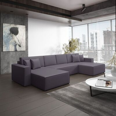 Fun Moebel Wohnlandschaft Schlafsofa Sofa CONOR Kunstleder Grau Fun Moebel Wohnlandschaft Schlafsofa Sofa CONOR Kunstleder Grau